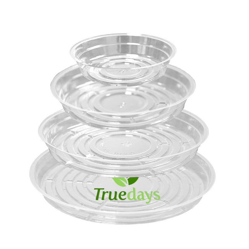 TRUEDAYS 20 Pack Plant Saucers (6 inch / 8inch / 10inch / 12inch) Clear Plant Saucers Flower Pot Tray Excellent for Indoor & Outdoor Plants - Image 1